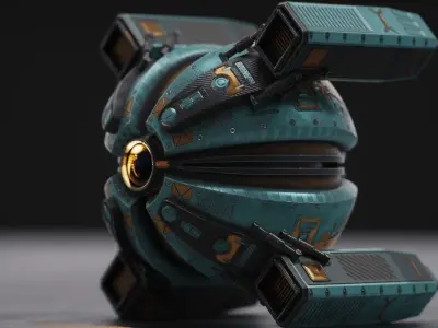 Space drone Low-poly 3D model