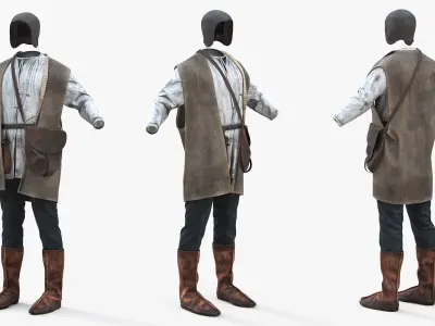 Medieval Simple Clothes Set 3D model purchase