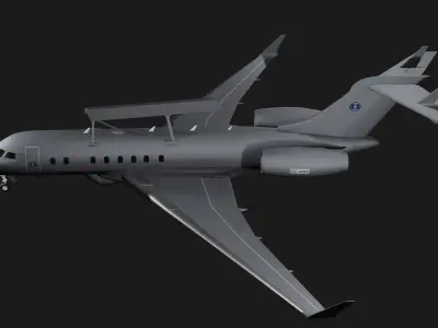 Saab GLOBALEYE - Airborne Early Warning and Control Aircraft - 3D model