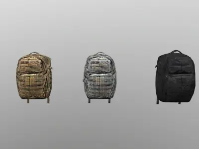 Realistic Military Backpacks Low-poly 3D model
