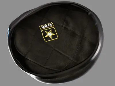 US Military Helmet hat Beret Black Low-poly 3D model