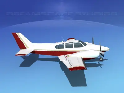 Beechcraft B55 Baron V18 3D model