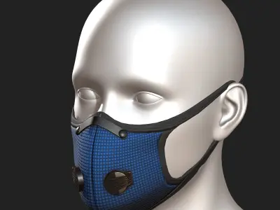 Gas mask fabric futuristic protection isolated military  Low-poly 3D model