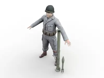 infantry US 1941 Low-poly 3D model