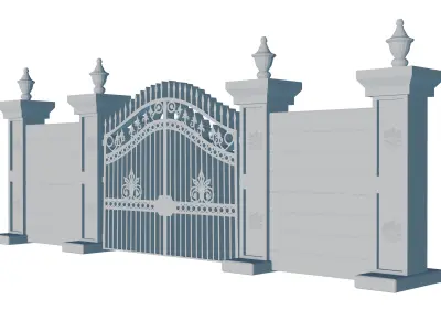 Classic Iron Gate with Ornamental Details 3D print model