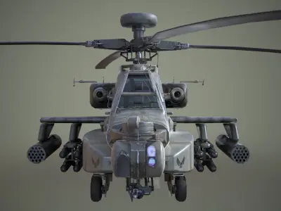 AH-64D Apache Longbow Helicopter Low-poly 3D model