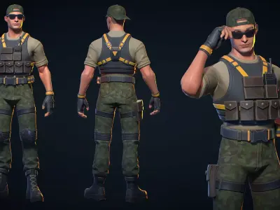 Striker Low-poly 3D model