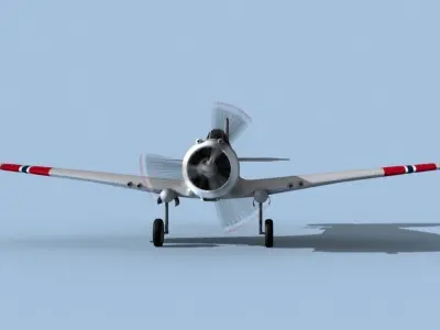 Curtiss H-75C Mohawk V17 Norway 3D model