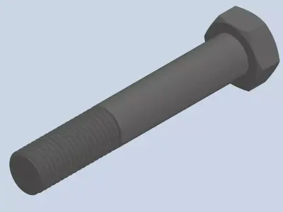 Bolt Partial Thread Hexagonal Head M20x120mm 3D model