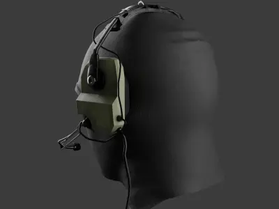 military balaclava and headset Free low-poly 3D model