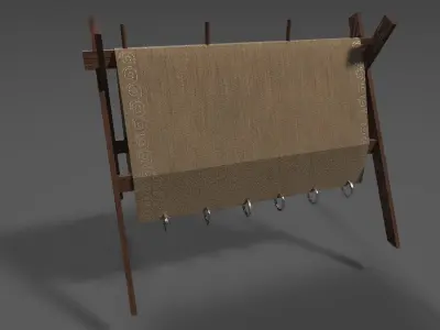 Weaving Rack Low-poly 3D model