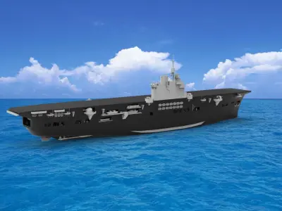 HMS Unicorn aircraft carrier 3D model