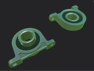 Flange Bearing 03 Low-poly 3D model