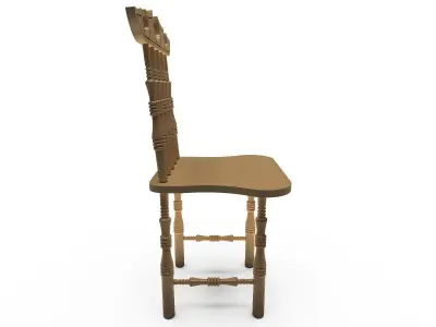 Wooden Chair 3D model 7