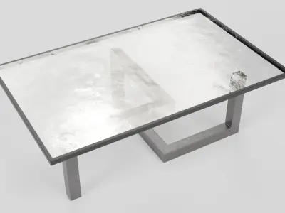 Modern Z Leg Glass Coffee Table Free low-poly 3D model