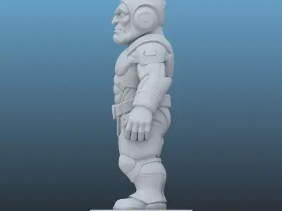 Cybernetic Dwarf Warrior - Sci-Fi Soldier 3D Miniature PM-112 3D print model