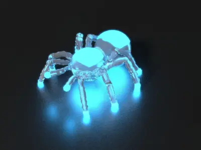 spider glow in Low-poly 3D model