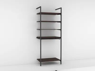 Slotted Metal Retail Shelving System 3D model