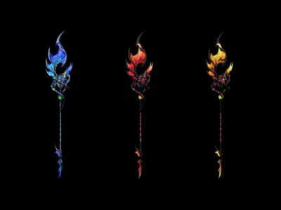 Mystic Scepter Low-poly 3D model