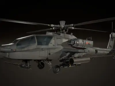 Apache AH-64D Longbow - Game Ready Low-poly 3D model