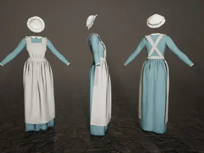 Victorian Maids Low-poly 3D model