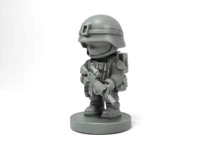 Plastic mini soldier Low-poly 3D model