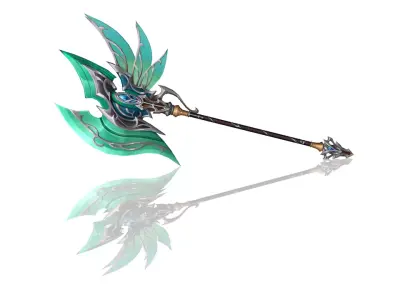 Elven Axe Low-poly 3D model