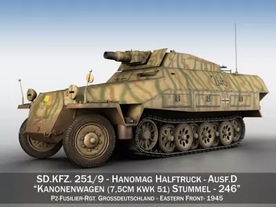 SDKFZ 251 - Ausf D - Stummel - 246 3D model