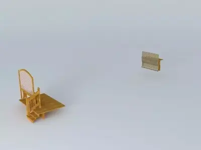 Deck  Bench with Privacy Screen Free 3D model