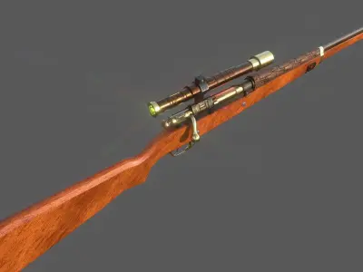 Steampunk Springfield 1903 Sniper Rifle Low-poly 3D model