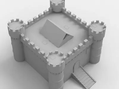Medieval Castle low poly 3D model
