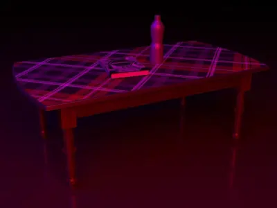 Table coffee with plaid pattern Free 3D print model