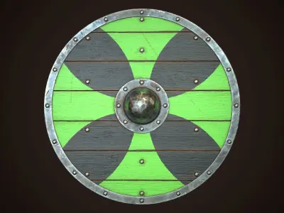 Viking Shield Basic Skins Low-poly 3D model