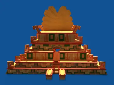 Stylized Incan Temple Low-poly 3D model