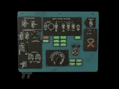 Mi-8MT Mi-17MT Left Overhead Panels Board English 2 Low-poly 3D model