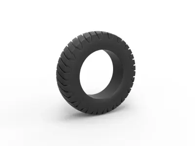 Semi truck tire 5 Scale 1 to 25 3D print model