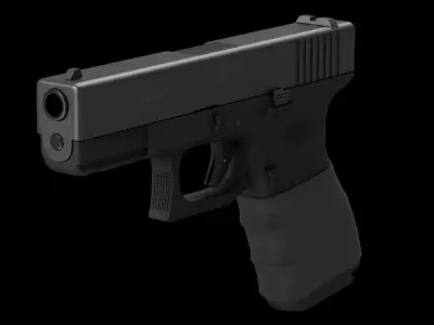 Glock 19 Handle Low-poly 3D model