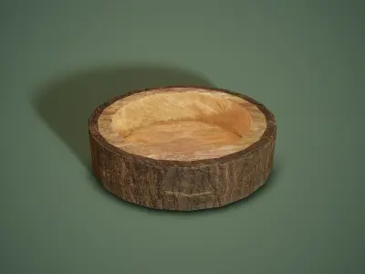 Bark Bowl Short Free low-poly 3D model