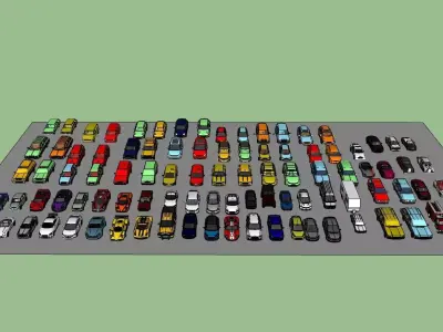 72 car collection 3D model
