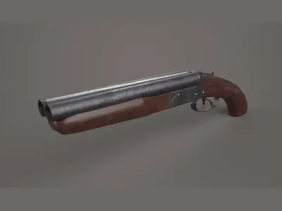Sawed Off Shotgun - PBR Weapon and Game Ready Low-poly 3D model