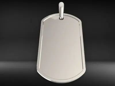 Military DogTag with bail Small Medium Large Pendant Jewelry 3D print model