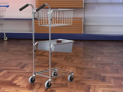 Mini Trolleys with Baskets Collection 3D model