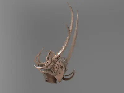 Baroque Spiked war helmet 3D model