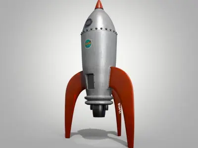 Spaceship and UFO Low-poly 3D model