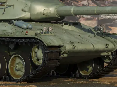 French AMX-30 Rigged for Cinema 4D 3D model