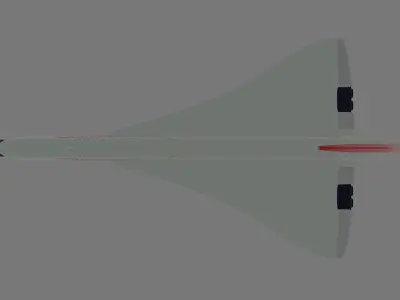 East German Flag Carrier Company Concorde Supersonic Airplane 3D model