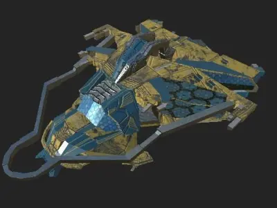 Spaceship ev2 editable model Low-poly 3D model
