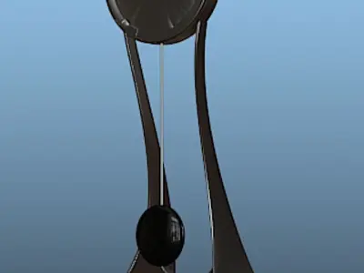 Modern Aluminum Grandfather Clock - High Poly Free 3D model