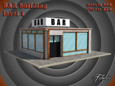 BAR all 10 levels Low-poly 3D model