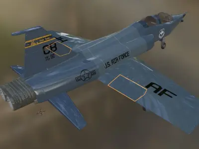 T-38 Talon Trainer Jet Low-poly 3D model
